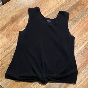 Black knit splendid tank with front tie/knot